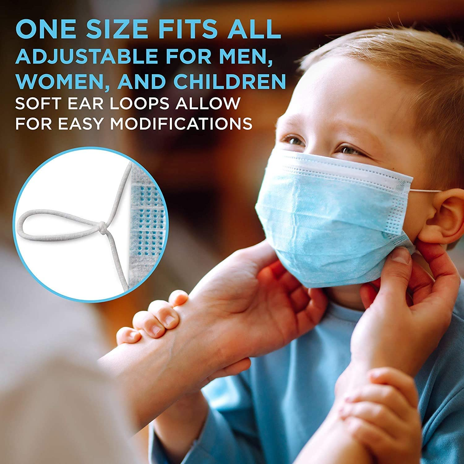 MEDCARE 50Pcs Disposable Breathable 3 Ply/Ply Face Mask Filter Protection Earlooped Australia Adult Children Blue (Shipped from Australia) image number 4