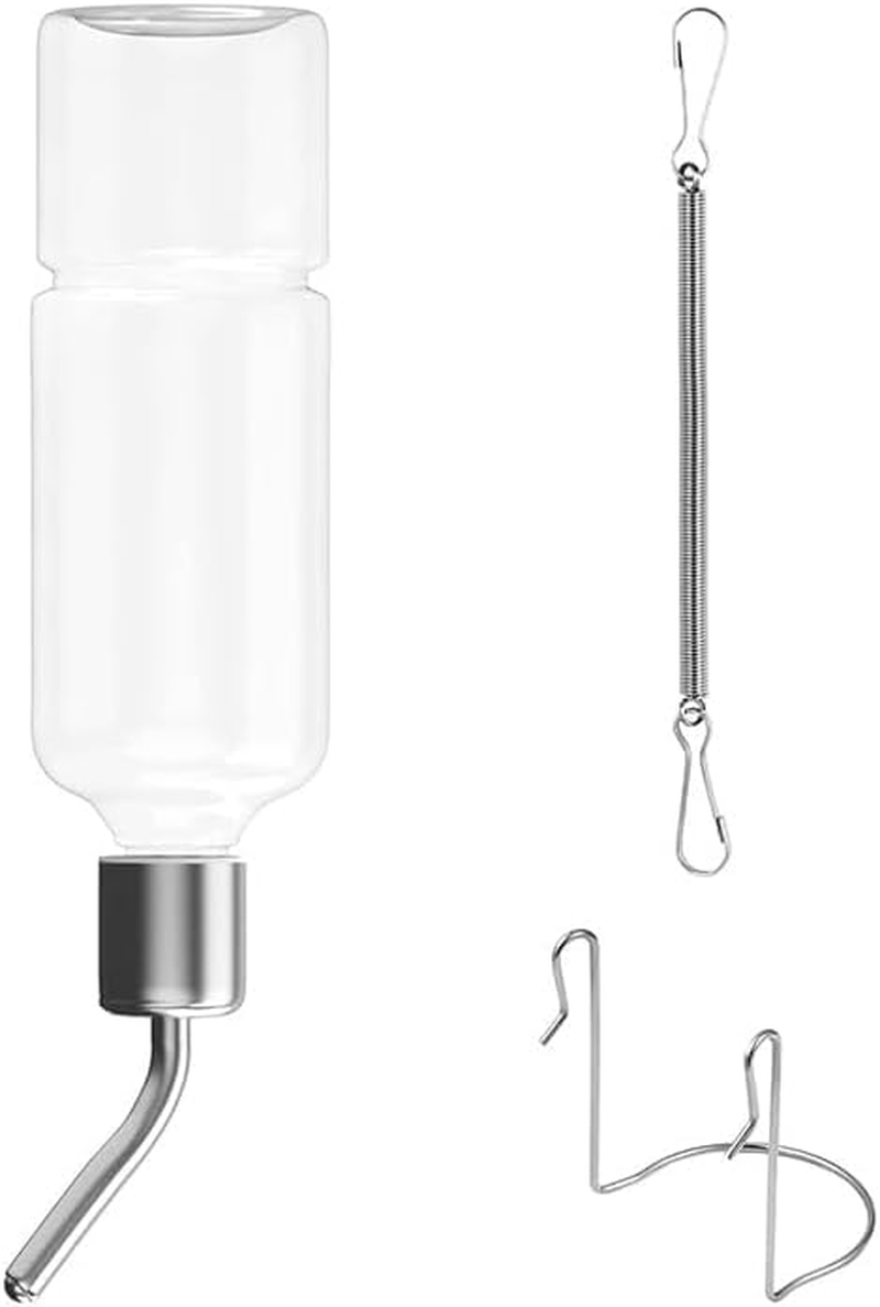 Guinea Pig Water Bottle,Plastic Rabbit Water Dispenser Hanging Small Animals Cage Water Drinking Bottles for Rabbits Chinchillas Ferret Guinea Pigs,350Ml image number 3