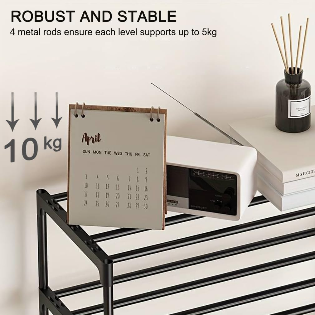 2 Tier Shoe Rack,Small Shoe Rack,Rustproof Coating Shoe Rack,Suitable for Dormitory,Rental House,Balcony,Hallway,Quick Assembly image number 2