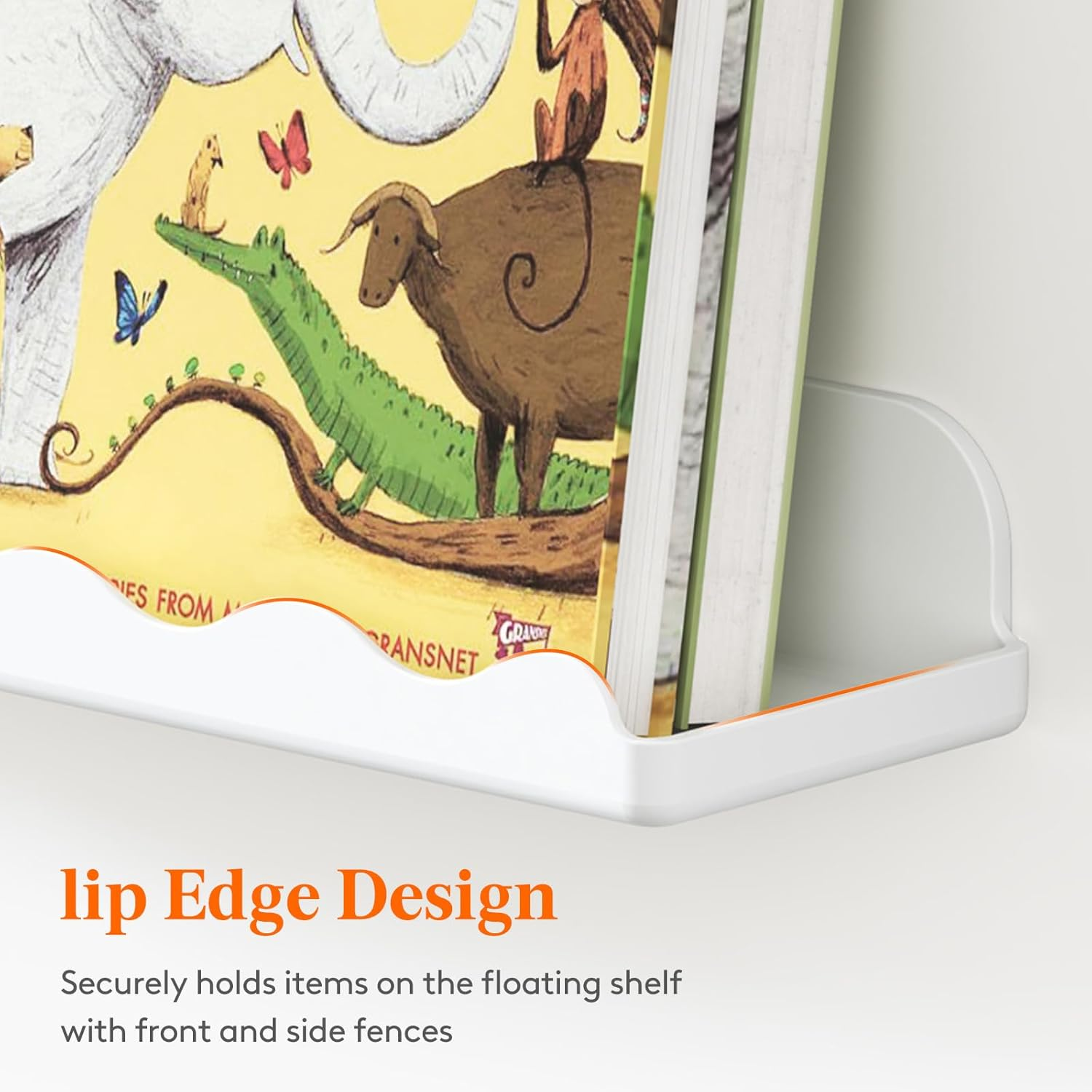 Lifewit Kids Bookshelf 4 Pack, 15" Floating Shelves for Wall Mounted, White Nursery Book Toy Hanging Racks for Baby/Toddler/Children in Bedroom, Living Room Decor