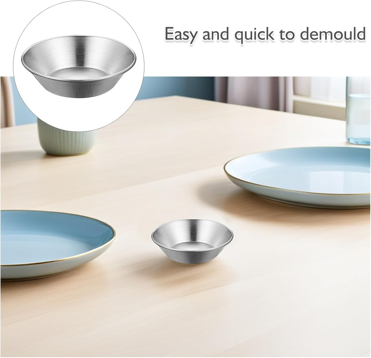 HEANUJJ 6Pcs Aluminium Alloy Egg Tart Baking Molds DIY Pastry Pan for Cakes Jelly Pudding Fruit Compact Lightweight Bakeware for Home Kitchen image number 1