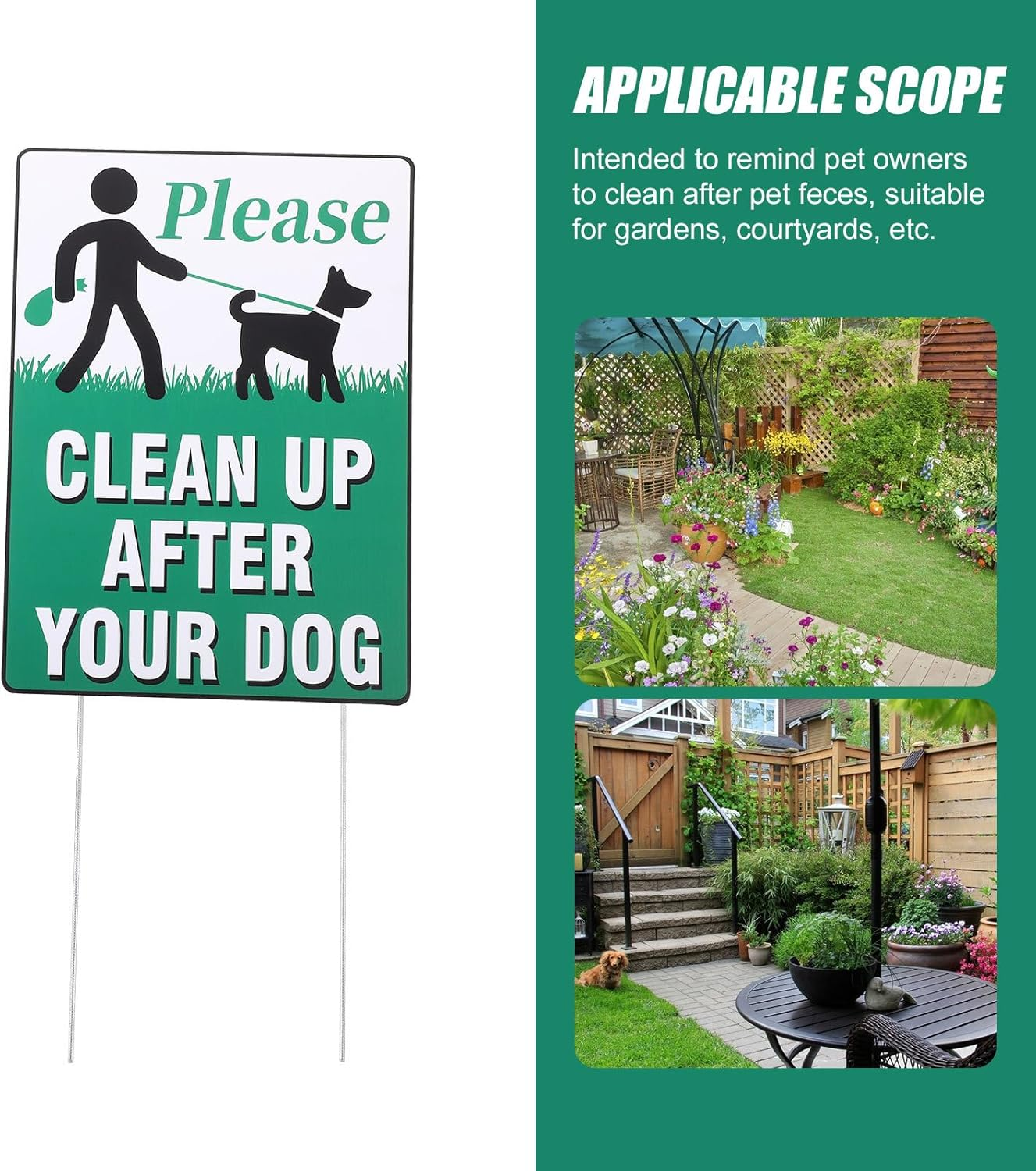 Baluue 3Pcs Lawn Warning Signs Eating for Dogs Would Poop Here Again Sign Beware of Dog Signs for Fence Pick up after Your Dog Sign No Pooping Dog Signs for Yard Puppy Pet Plastic image number 4
