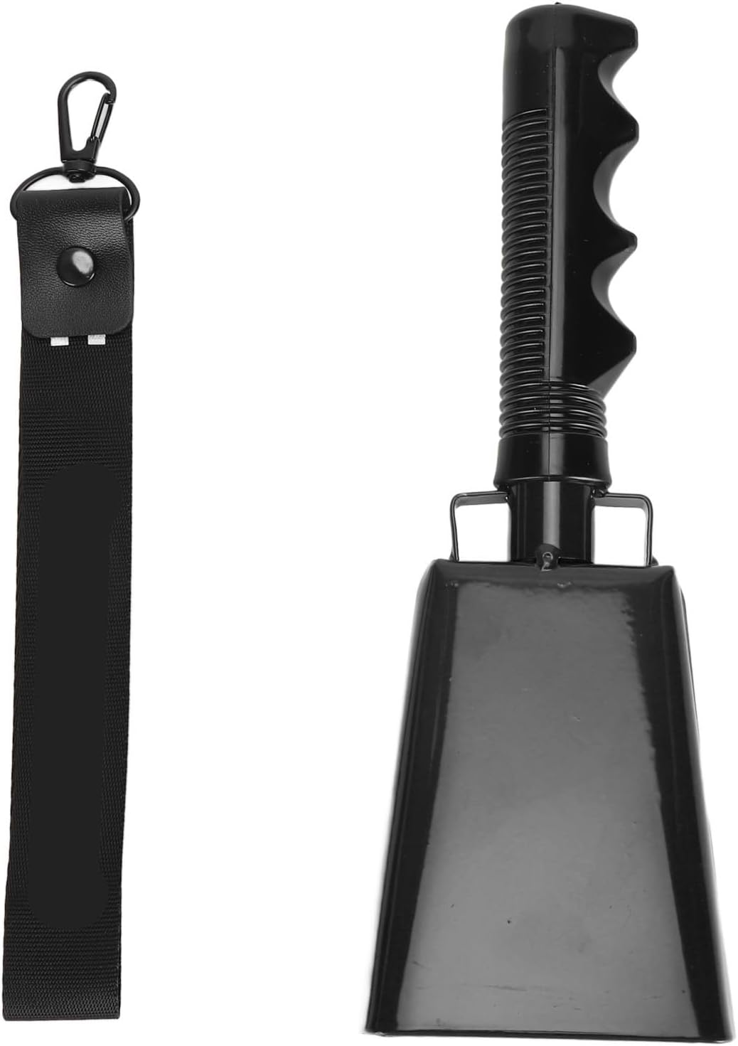 Tihebeyan 9 Inch Cowbell with Handle,Cheering Bell for Sporting Events,Cow Bell Loud Noise Maker Hand,Loud Alarm for Football Games, Concert, Farm Hand Chimes (Black)