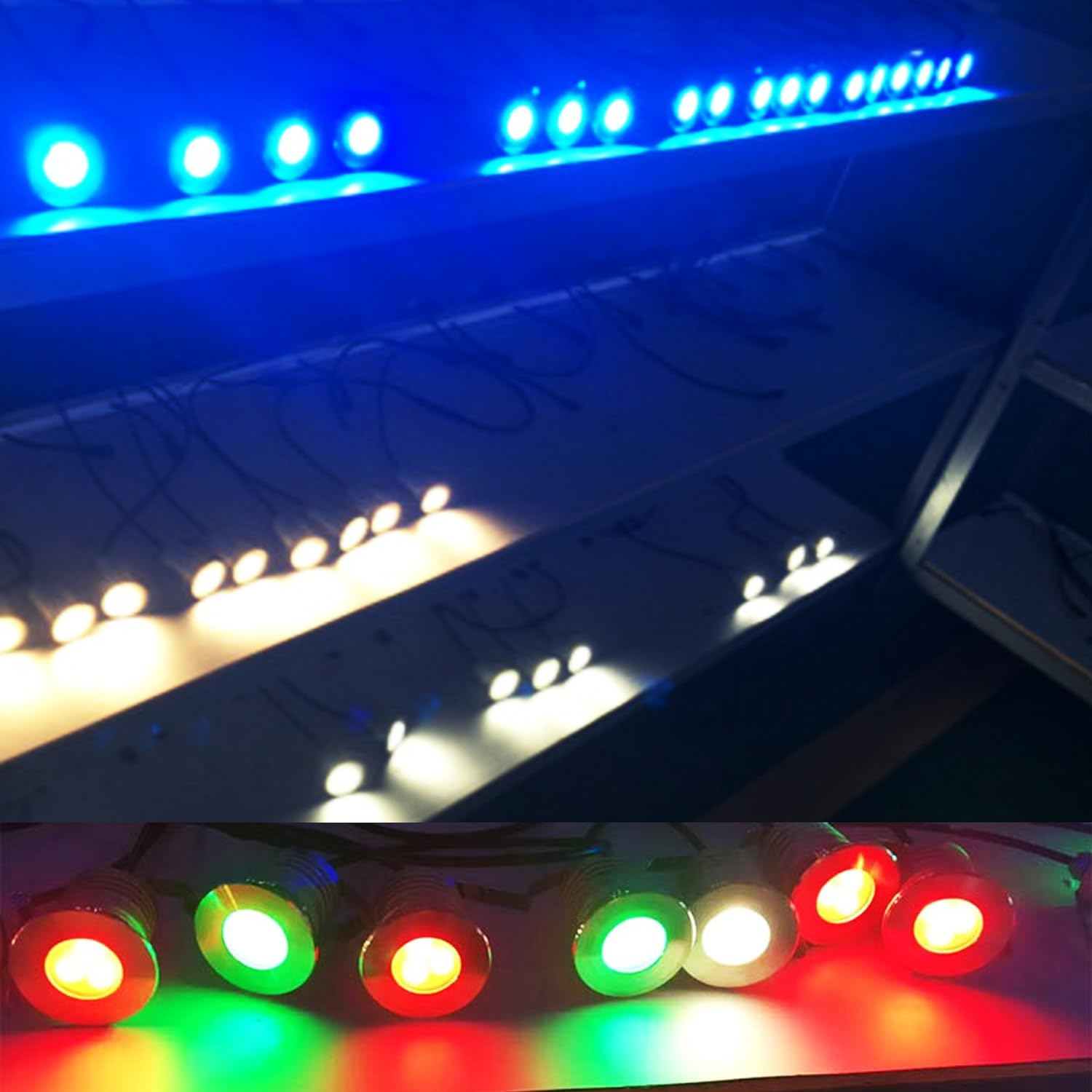 CNBRIGHTER LED Underwater Swimming Pool Lights,3W CREE Chip,12V-24V DC,IP68 Waterproof,Stainless Steel Aluminum,For Inground Pools Ponds Fountains and Boats (Blue)