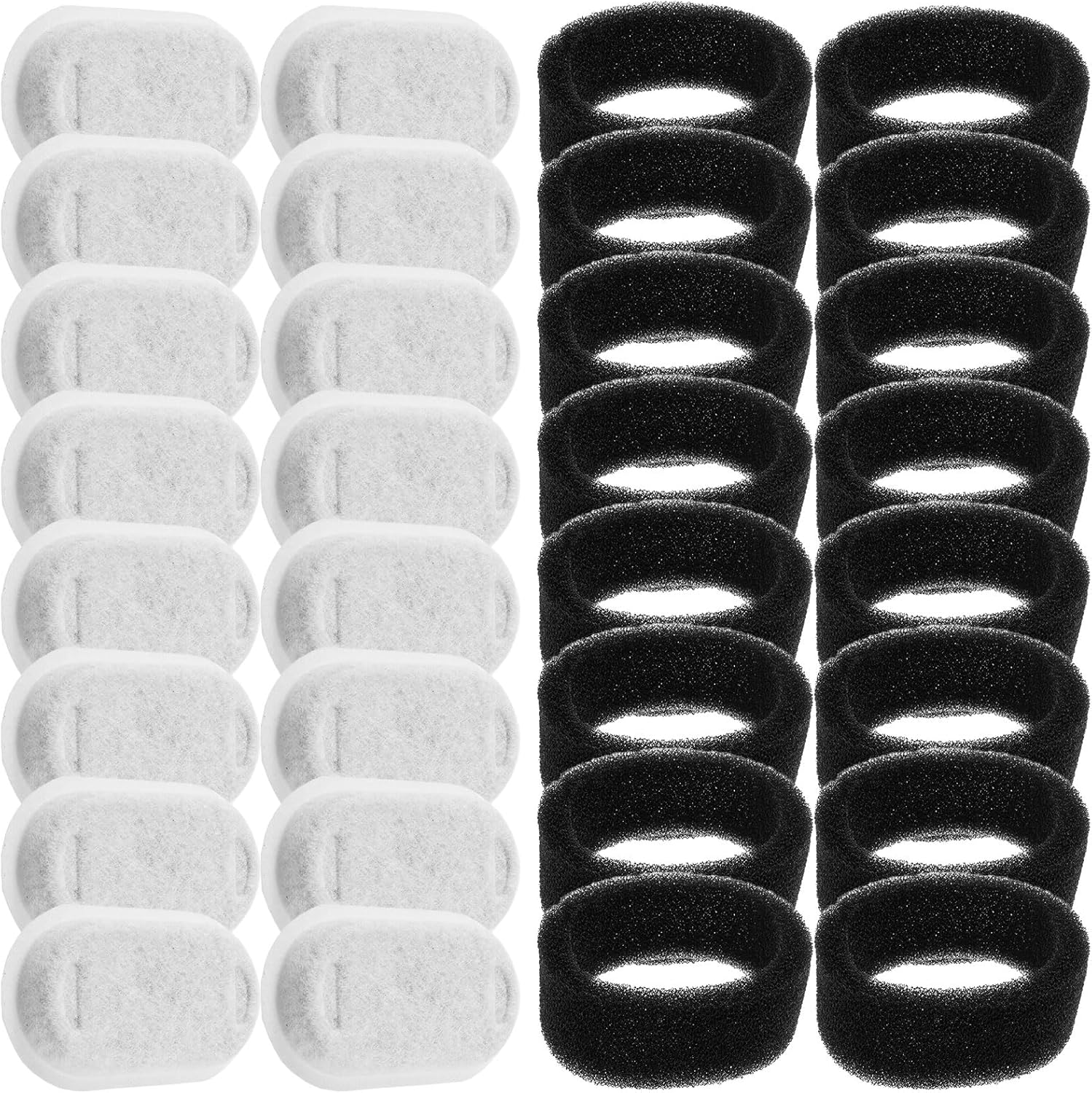 ZFLYCANP 32 Pcs Safe Cat Water Fountain Filters, Easy to Use Cat Fountain Replacement Filters with 16 Sponge for 67Oz 108Oz Stainless Steel Pet Water Dispenser image number 5