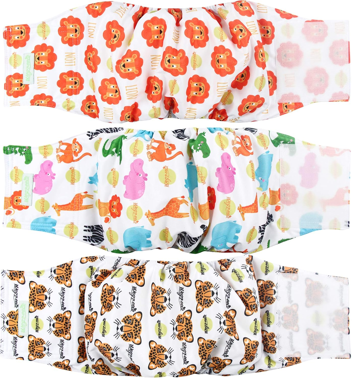 Wegreeco Washable Male Dog Belly Band Pattern- Pack of 3 - Washable Male Dog Belly Wrap, Dog Diapers Male (S, Magic)
