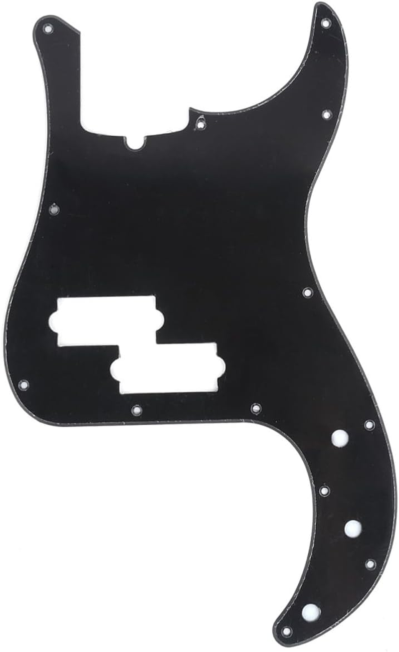 Musiclily Pro 13-Hole Modern Style P Bass Pickguard for 4 String American Precision Bass, 1Ply Black