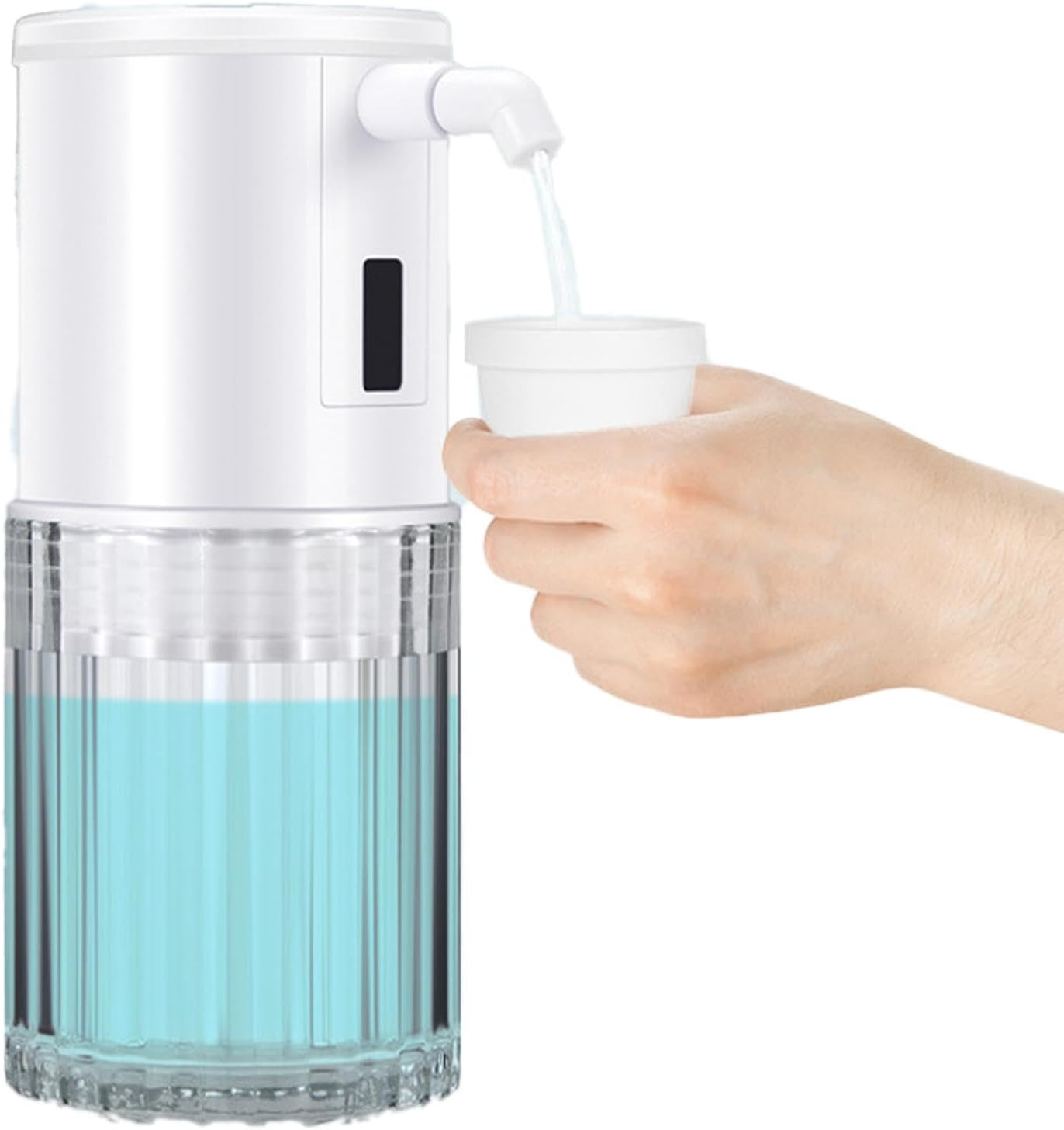 Glass Mouthwash Dispenser - Automatic Mouthwash Dispenser, Touchless Mouthwash Container | Rechargeable Countertop Mouth Wash Container, 3-Mode Glass Mouth Pump Dispenser for Bathroom and Kitchen image number 1
