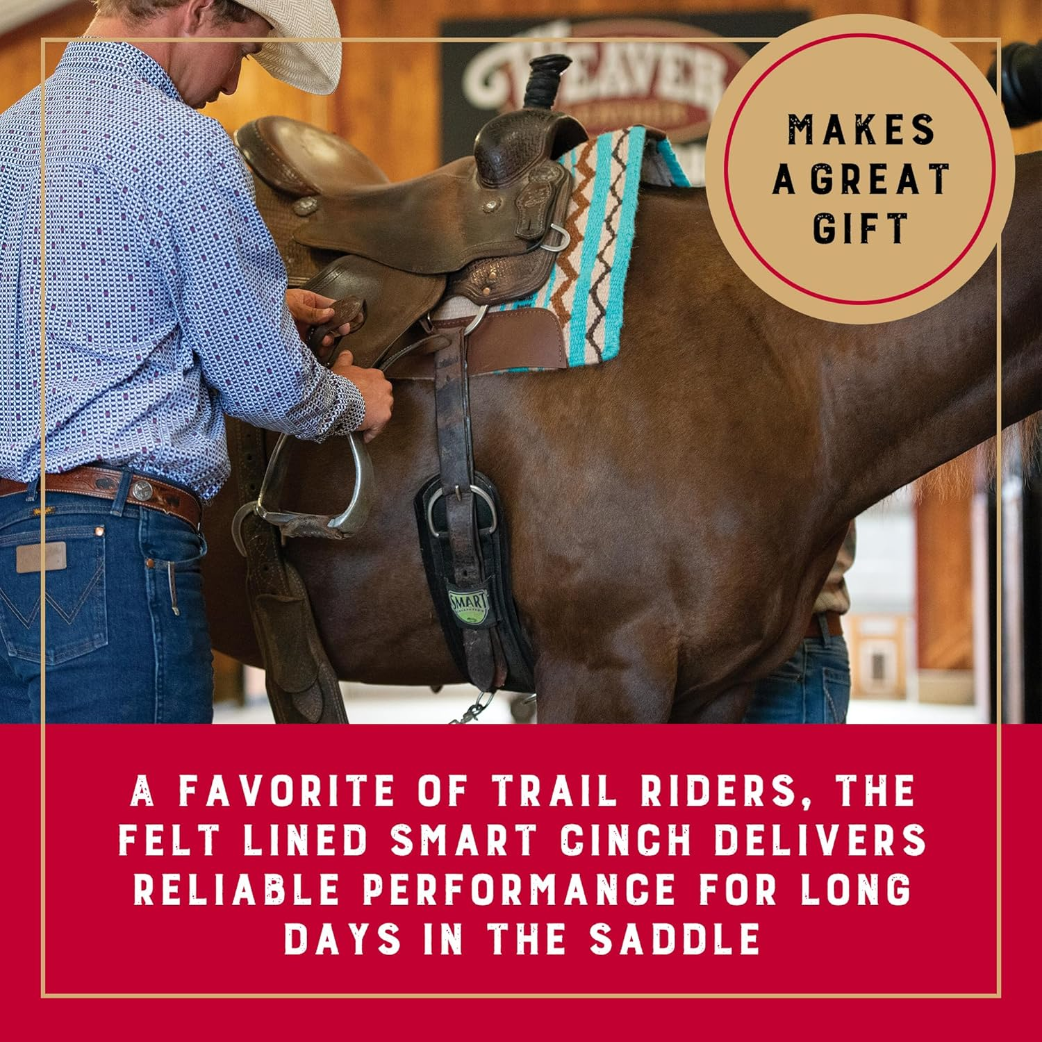 Weaver Leather Felt Lined Smart Cinch with Roll Snug Cinch Buckle image number 2