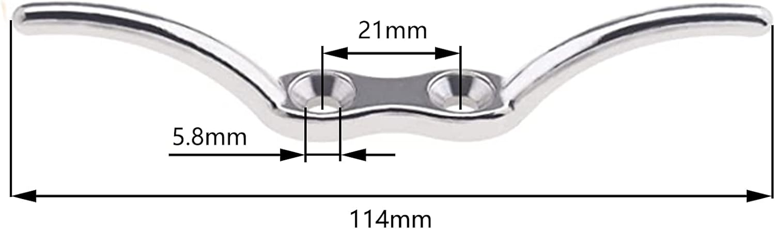 Auto-Plaza 4Pcs 4.5" (11.4Cm) Boat Rope Cleats, 316 Stainless Steel for Boats Accessories Boat Securing Tie down W/Mounting 8 Screws image number 2