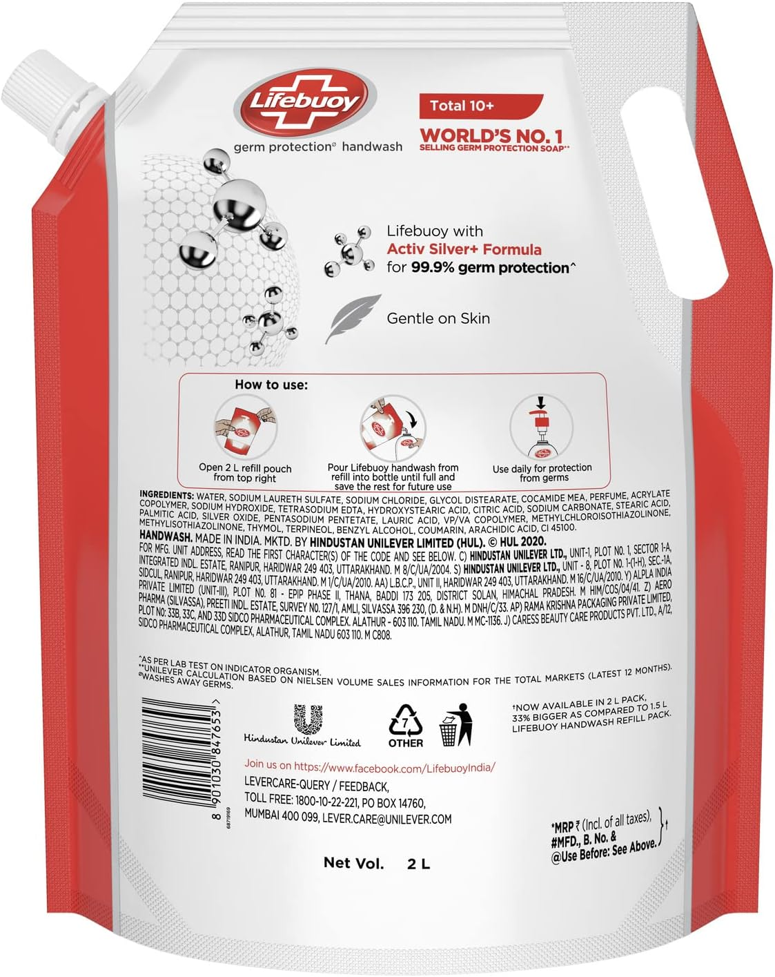 Lifebuoy Total 10 Handwash Refill, 2 Ltr image number 5