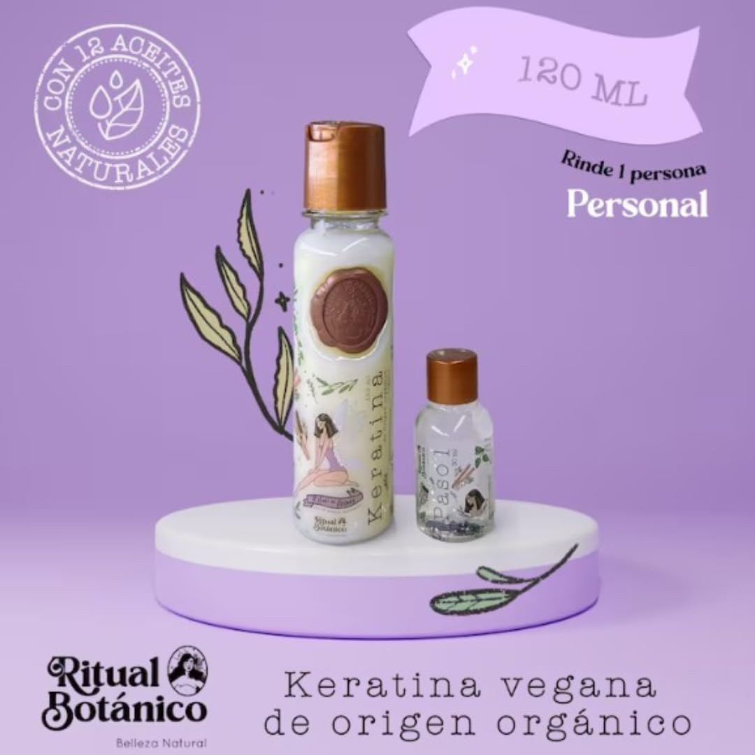 Keratina, RITUAL BOTANICO 120 Ml - Keratin Treatment with 12 Natural Oils and Amino Acids for Shine, Softness and Nutrition. Original Product from COLOMBIA. image number 4