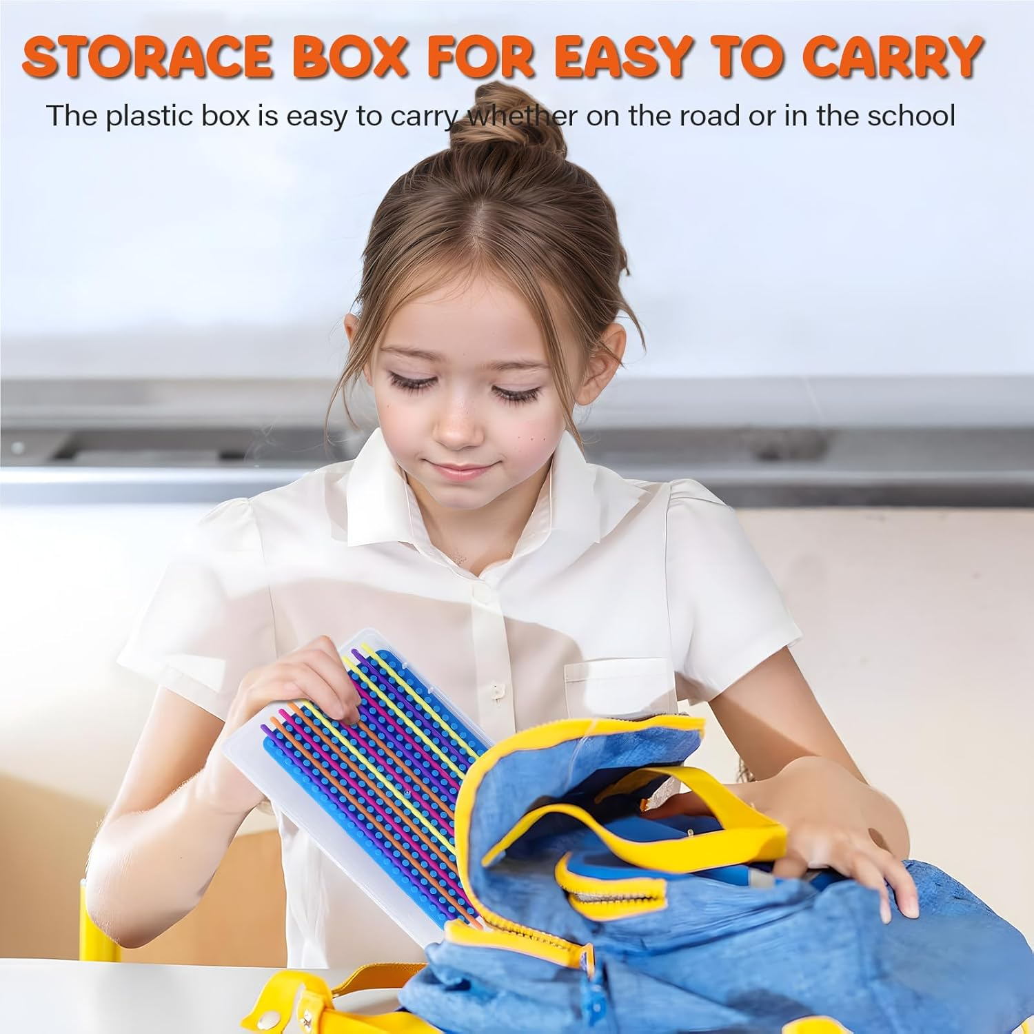 Sensory Activity Board for Kids & Adults &ndash; Silicone Sensory Fidget Toy Double-Sided for Anxiety, Autism, ADHD &ndash; Calming Travel Toy with Storage Box &ndash; Quiet Stress Relief Toy Stocking Stuffers Gift image number 2