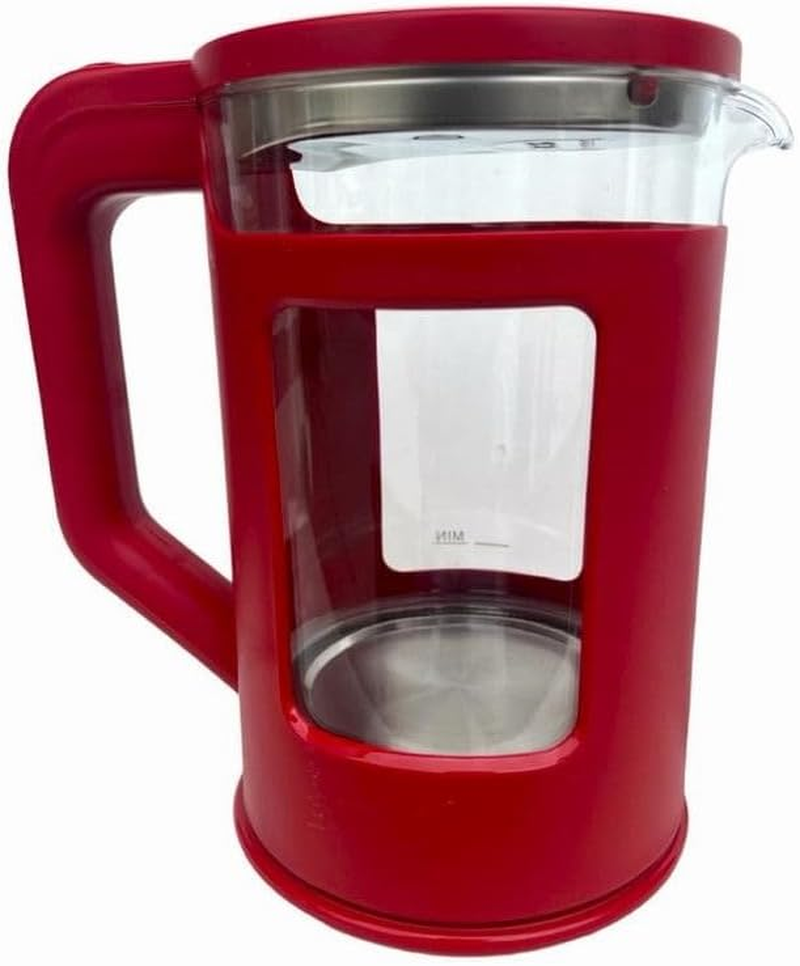 Vintage Electric 1.7L Glass Kettle Boil Dry Protection with Keep Warm Function - Red image number 1