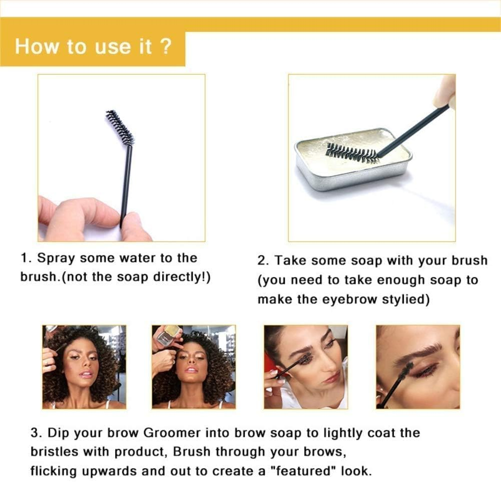 Str-Eyebrow Soap Kit - Clear Brow Styling Soap, Long-Lasting Waterproof Smudge-Proof Eyebrow Pomade for Natural, Fluffy & Defined Brows