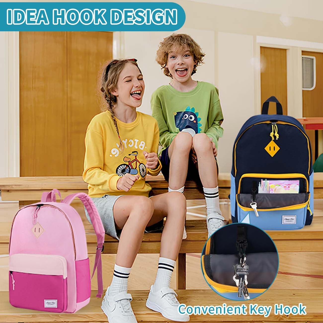 Chase Chic Kids Backpack, School Backpacks for Boys Girls, Lightweight Water Resistant Preschool Bookbag for Travel Daycare - Blue image number 6