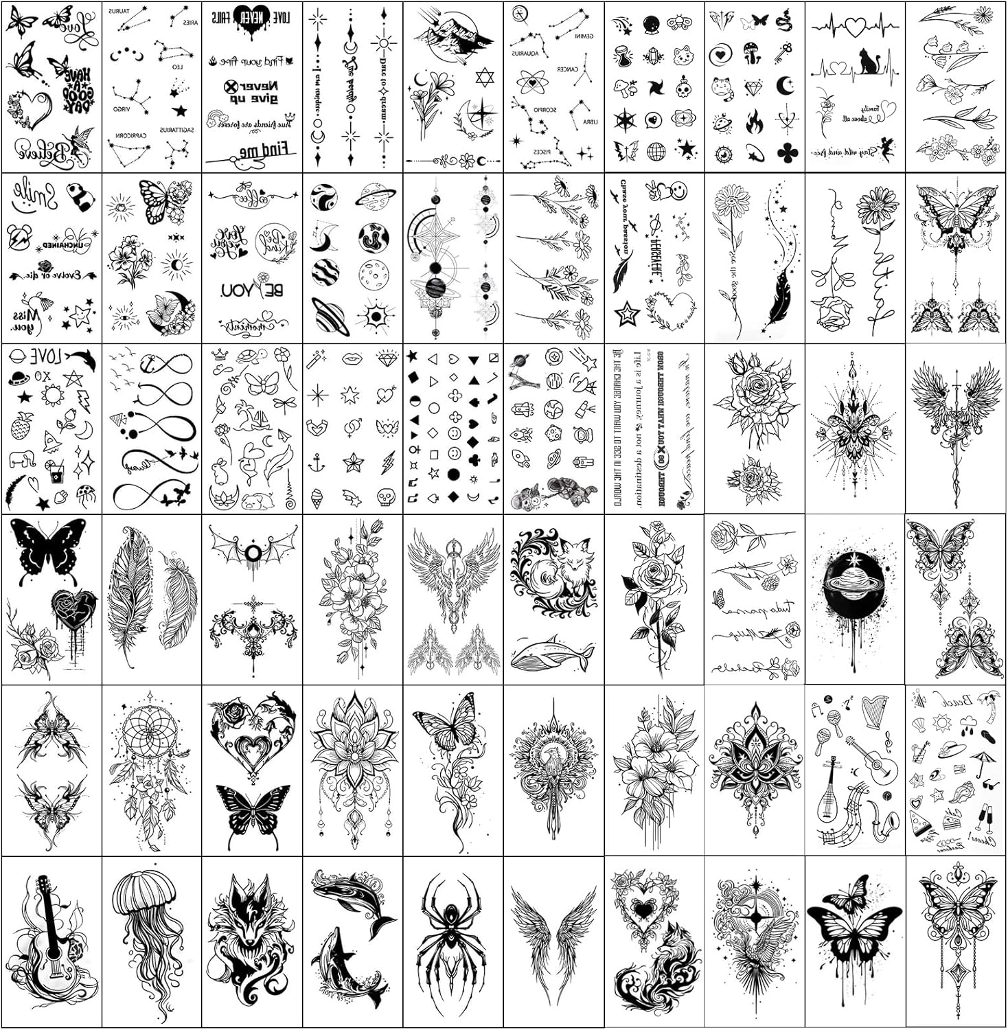 Face Tattoo Carnival, Glitter Festival Make up Tattoos, Waterproof Freckles Freckles Tattoo in Gold for Women (Gold - 6 Styles)