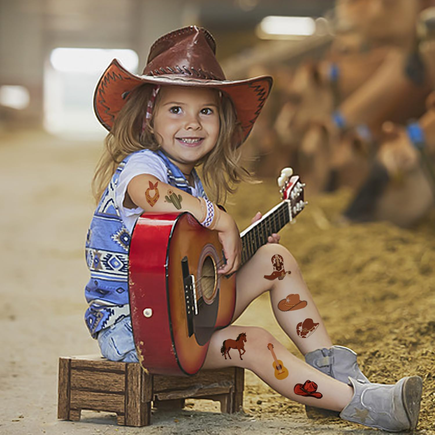 20 Cowboy Boy Tattoo Stickers, Cartoon Stickers in Western Style, Handmade Event Gifts, Suitable for Face and Hand Decoration image number 4