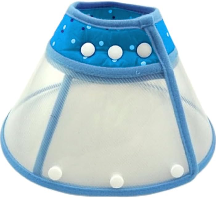 Adjustable Pet Recovery Collar Cat Cone, Soft Edge Plastic Dog Cone Anti-Bite Lick Wound Healing Safety Practical Protective E-Collar (Blue, S) image number 3