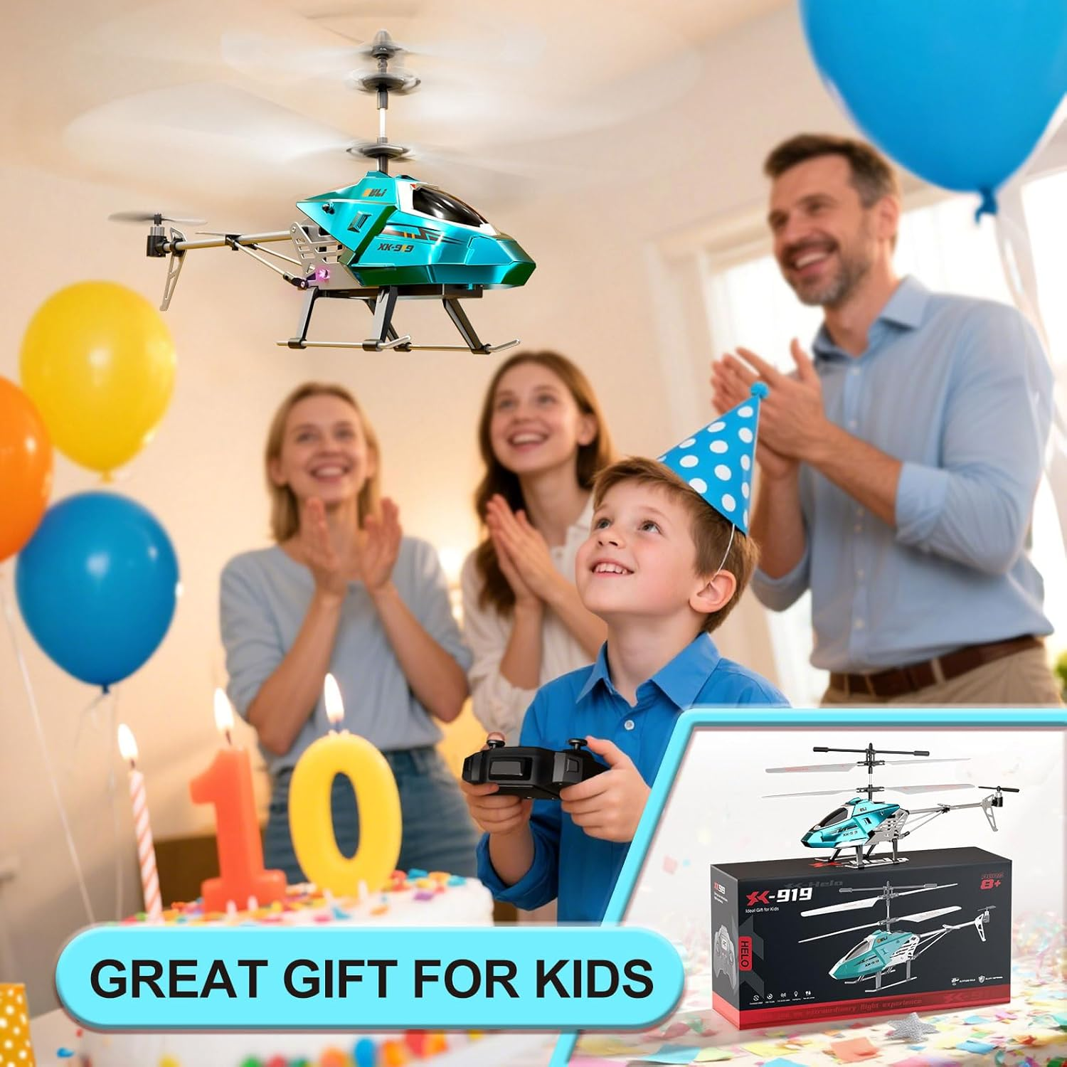RC Helicopter Remote Control Helicopter, 2.4Ghz RC Plane with LED Lights, One-Key Take Off/Land, Altitude Hold, Easy to Fly, Remote Control Plane Aeroplane Toys Gifts for Kids Boys 8+ image number 2