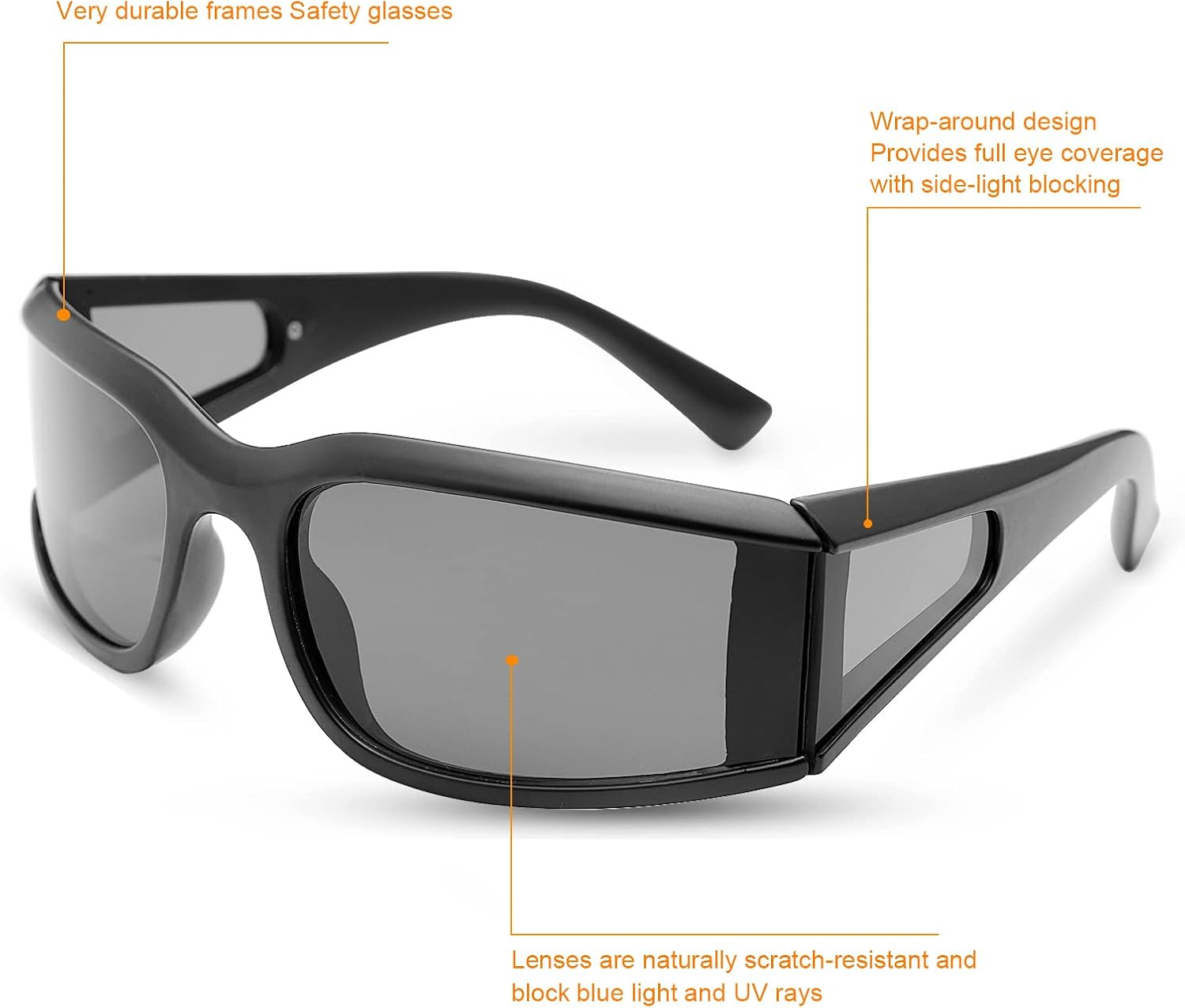 Wrap around Sunglasses Polarized Lens Wear over  Glasses Fit over Regular Glasses UV400 Protection Oversized Shield Safety Driving Eyeglasses anti Glare Eyewear Shades for Men Women image number 3