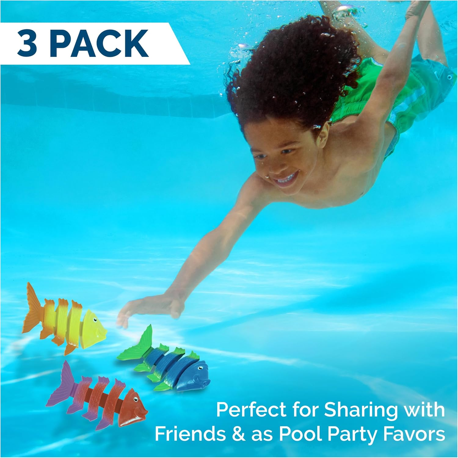 Swimways Fish Styx Pool Diving Toys - Sinking Fish-Shaped Swim Toys - Pack of 3 image number 2