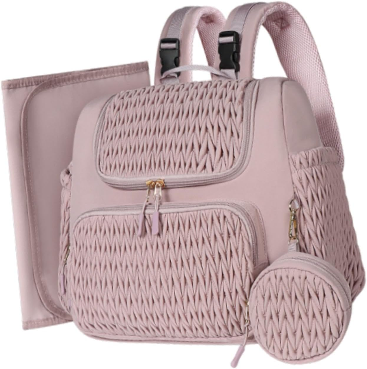 Amagogo Diaper Bag Nylon Portable Backpack Nappy Bag for Baby Travel Outdoor Dad Mom, Pink image number 2