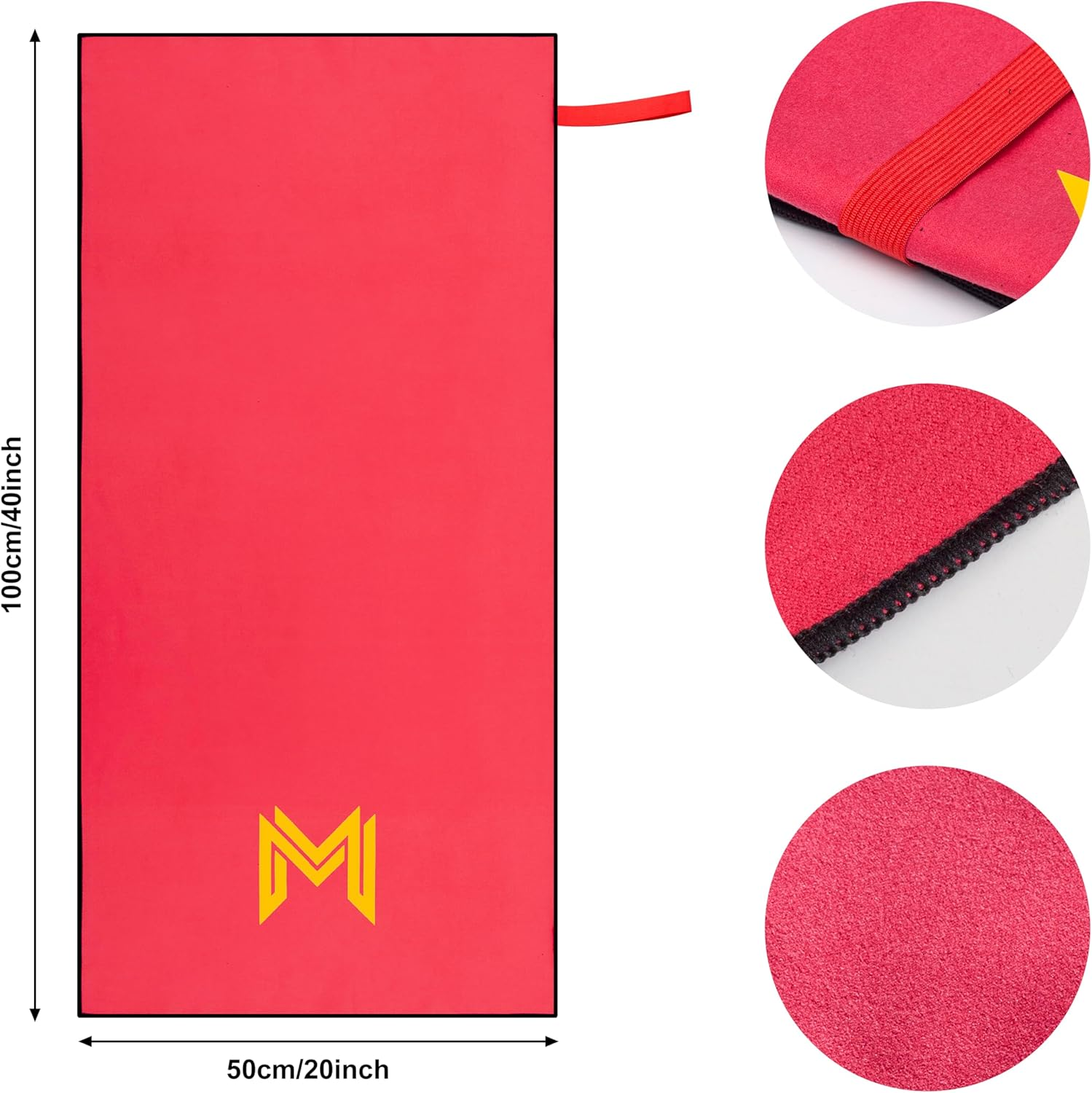 EMPULSE Sports Gym Towel | Ultra-Light | Quick-Drying | Perfect for Gym, Hiking, Backpacking,Yoga, Dance, Martial Arts & More | Durable & Comfortable (Crimson Core) - 3Pk Mixed image number 3