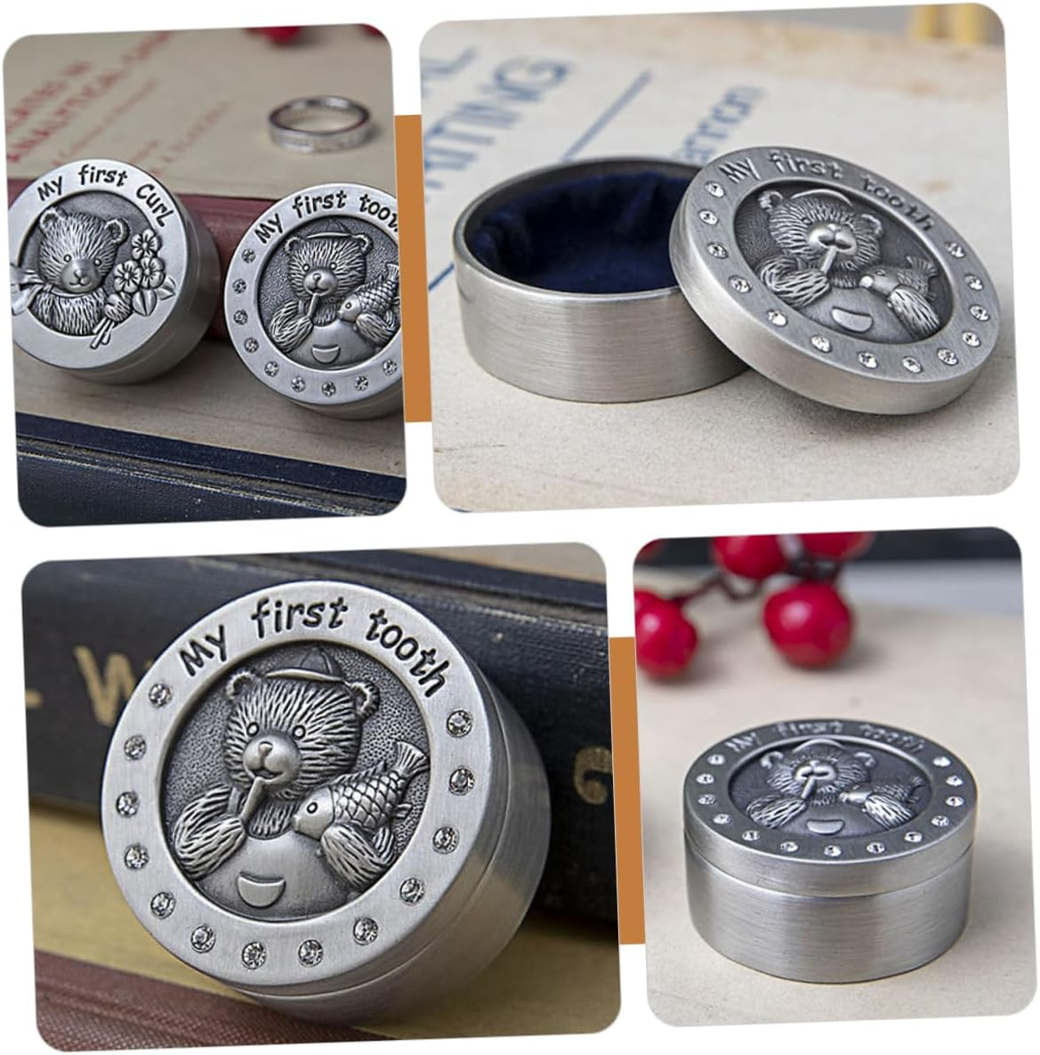 VANZACK and Girls Tooth Collection Organizer Deciduous Tooth Storage Box for Boy Girl Keepsake