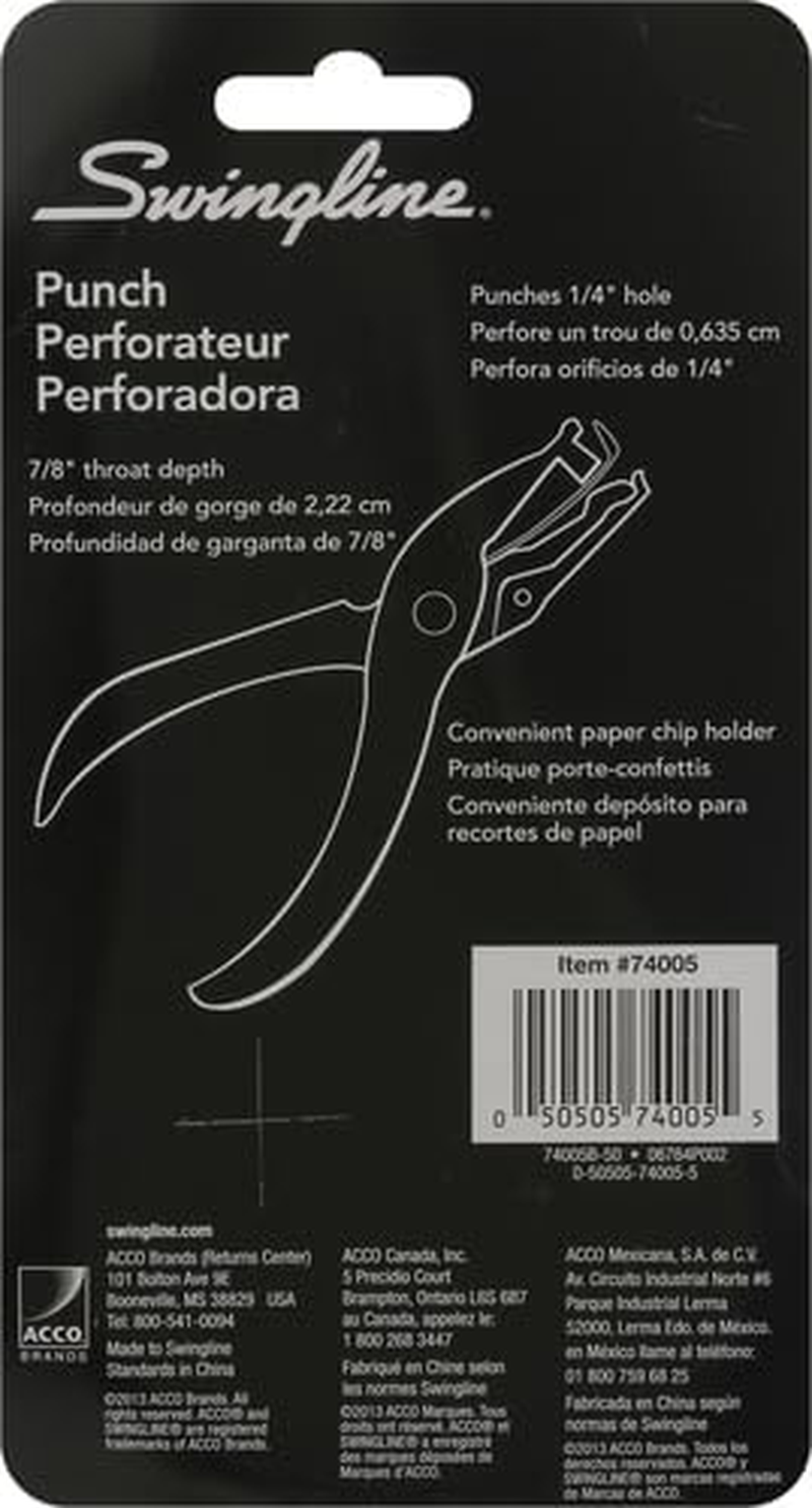 Swingline 1 Hole Punch, Single Hole Puncher, 5 Sheet Capacity, Classic Office Paper Punch for Craft Paper, DIY Crafts, Perfect for Home Office School Supplies, Chrome (74005) image number 1