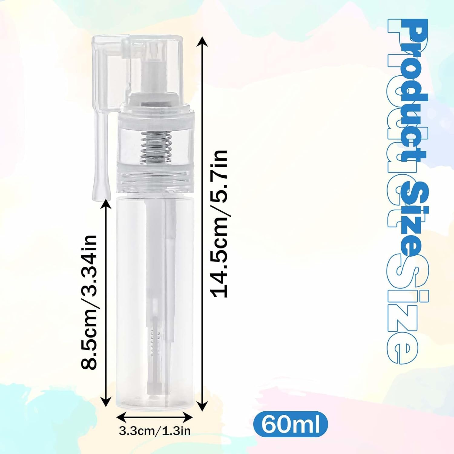 KALIONE 60Ml Powder Spray Bottle, DRY Powder Spray Bottle, Reusable Detachable Travel Spray Bottle, Barber Accessories for Hair Fiber Barber Shop Home Beauty Multi-Purpose image number 1