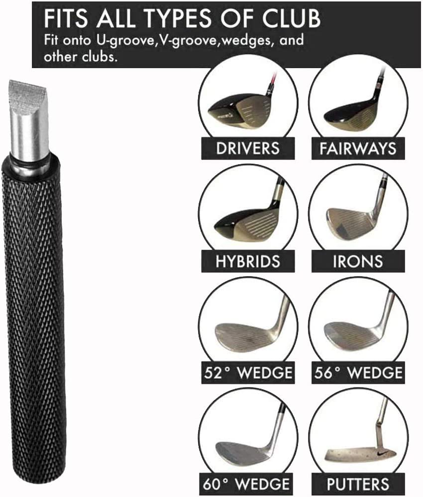 Golf Club Groove Sharpener, Golf Club Cleaner and Iron Wedge Groove Sharpener Tool with 6 Carbide Tungsten Steel Cutters, Golf Club Re-Grooving Cleaning Tool 6-Tip, Golf Accessory image number 4