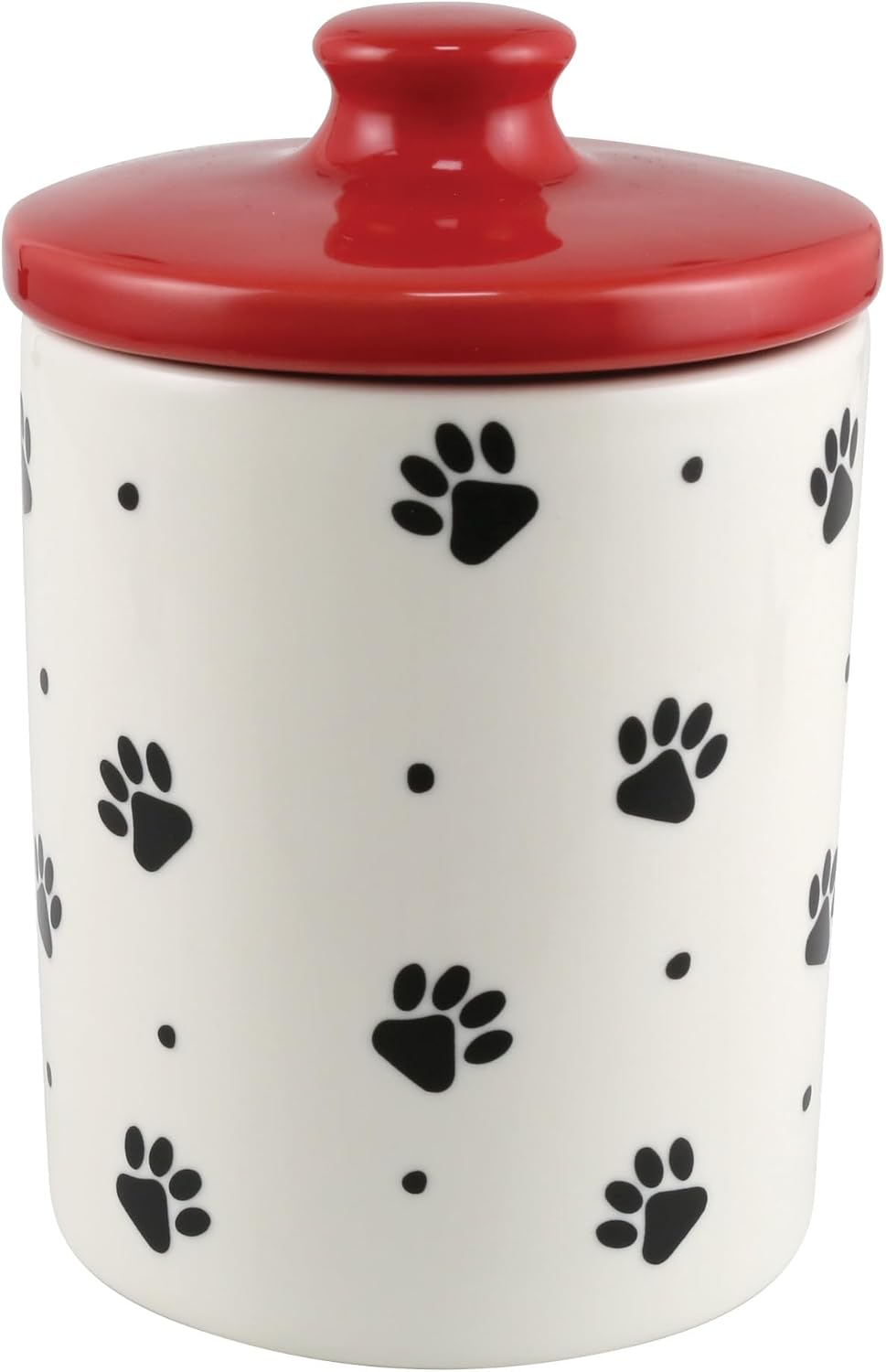 Enesco Our Name Is Mud Beware of the Dog Demands Affection Treat Jar Canister, 5.91 Inch, Multicolor