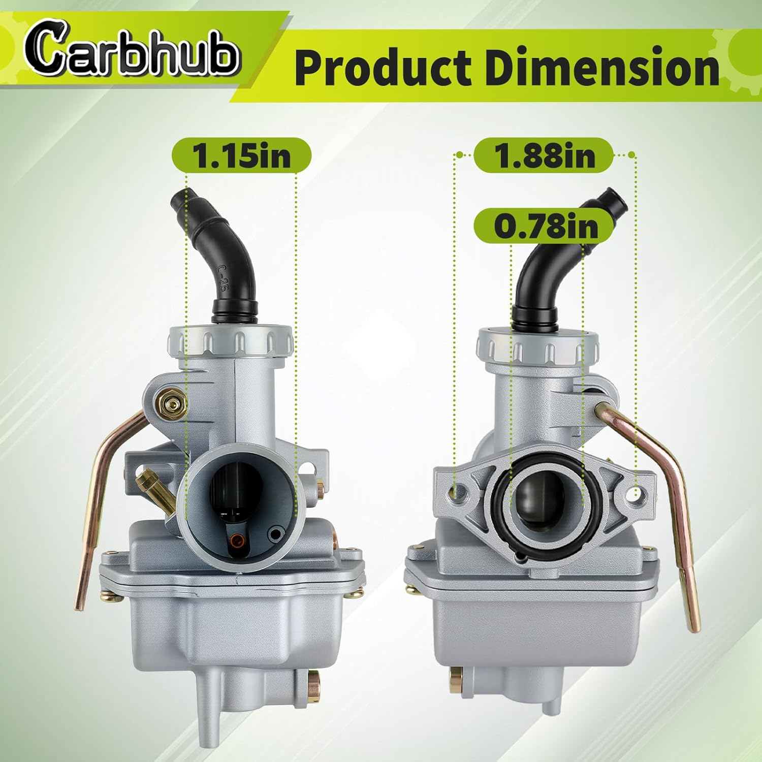 Carbhub PZ20 Carburetor for Kazuma Baja 50Cc 70Cc 90Cc 110Cc 125Cc Taotao 110B NST Sunl Chinese Quad 4 Stroke ATV 4 Wheeler Go Kart Dirt Bike Honda CRF50F XL75 CRF80F XR50R with Air Fuel Filter image number 4
