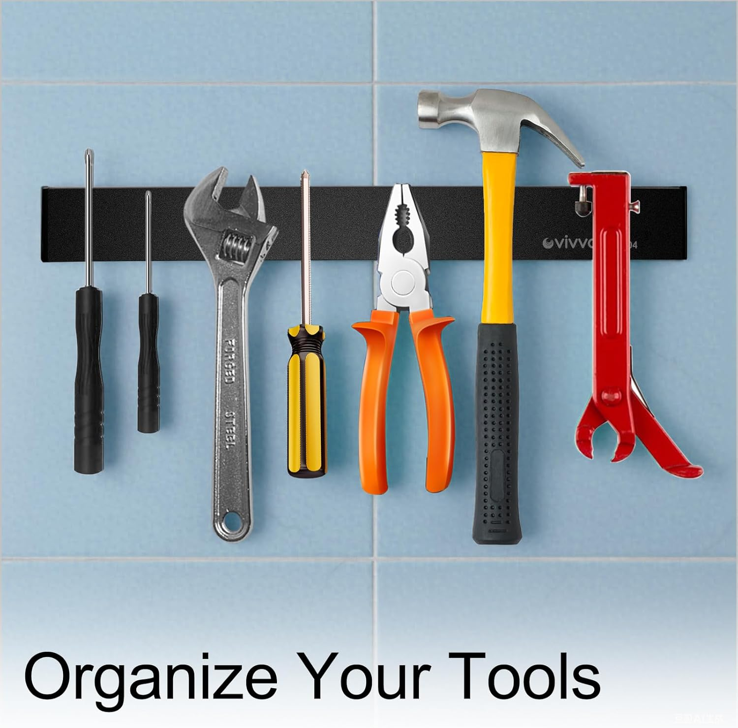 Vivva Modern Stainless Steel Magnetic Knife Bar with Multipurpose Use as Knife Holder, Knife Rack, Kitchen Utensil Holder, Tool Holder, Art Supply Organizer, Home Organizer Black 16Inch image number 5