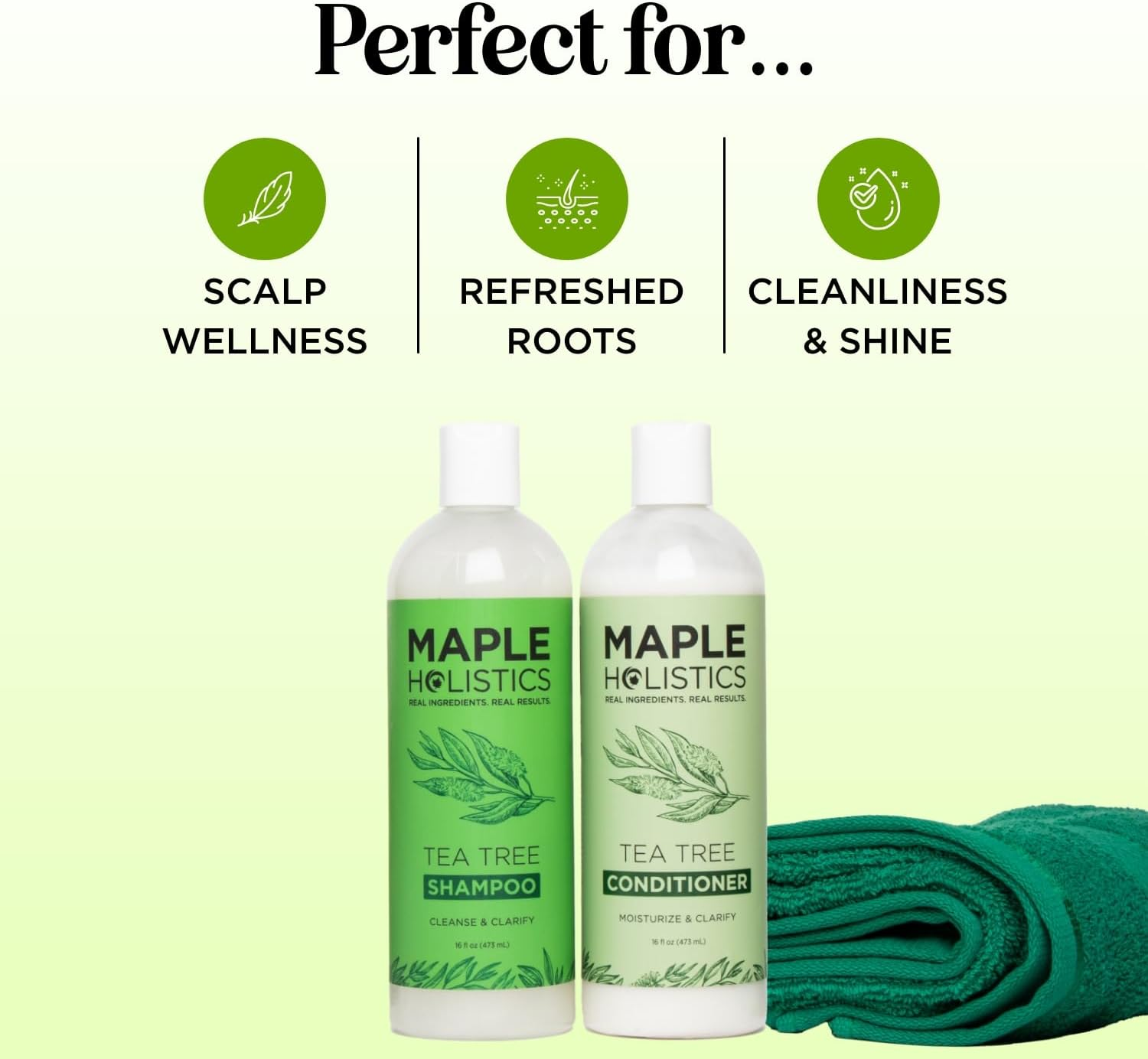 Tea Tree Shampoo and Conditioner Set - Sulfate Free Shampoo and Conditioner for Dry Damaged Hair and Scalp Care - Pure Tea Tree Oil Shampoo and Conditioner Set Dry Scalp Treatment for Women and Men image number 1