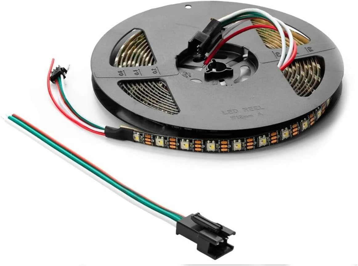 Techzire LED Strip, RGBCW SK6812, 60 Leds/M, 5V, IP30 Bare PCB, Black PCB, 5M, Quality BTF, Rgb+Cool White, NO Controller, Similar to WS2812B, Individually Addressable Leds