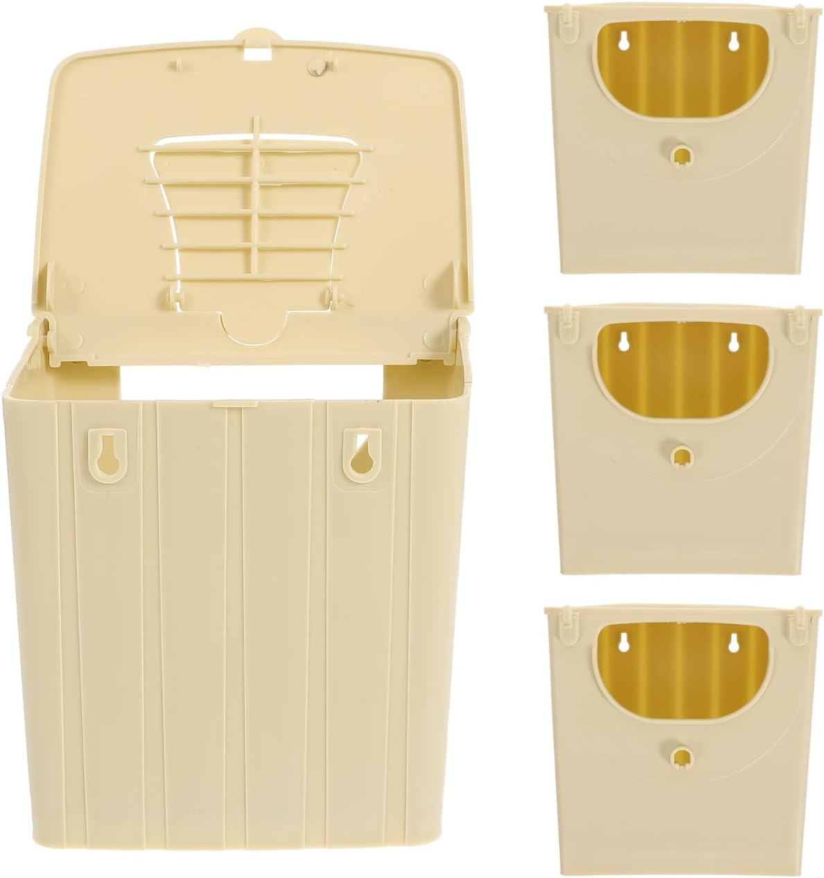 Zerodeko 4Pcs Plastic Bird Breeding Box Nesting Box for Parakeets and Lovebirds Easy Clean Hatching Hut with Perch for Finches and Sparrows