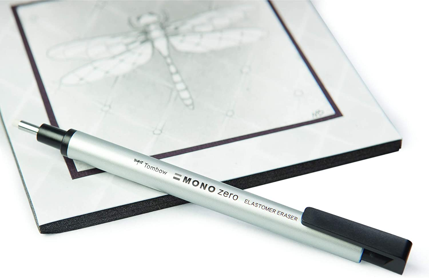 Tombow Mono Zero Silver Barrel Rectangular Eraser, 1 Pack image number 2