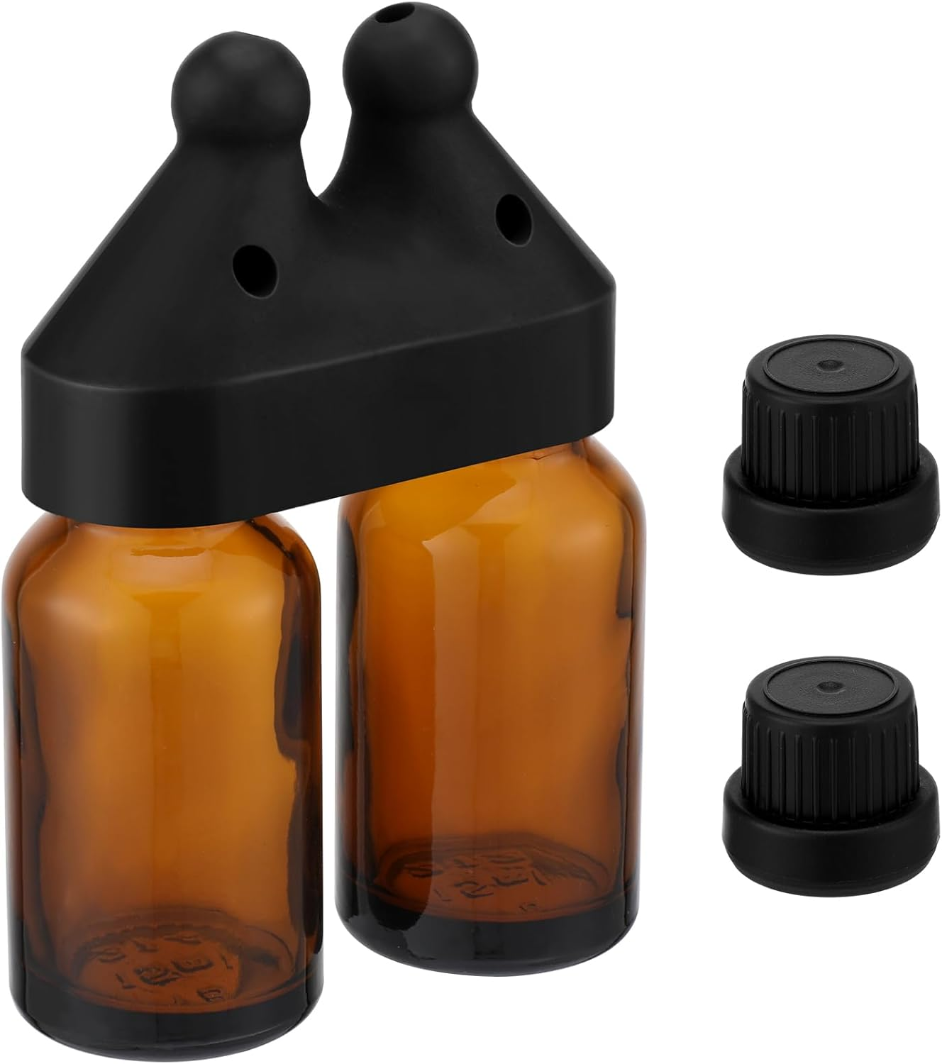 Chunful Essential Oil Inhaler, Double Bottle Leakproof Double Hole Aroma Nasal Inhaler Cap Mini Perfume Dispenser Bottle for Enhances Aromatherapy