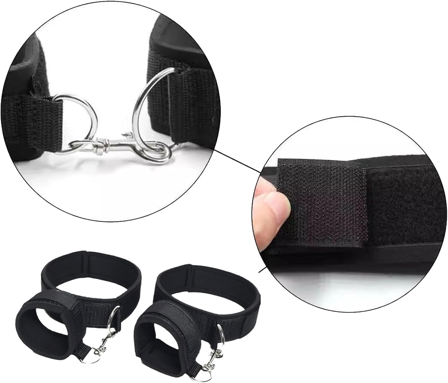 Mineens BDSM Bondage Kit Padded Restraining Handcuffs and Fetters,Adjustable Leg Straps and Handcuffs Sex Toys, Beginner SM Games for Couples image number 1