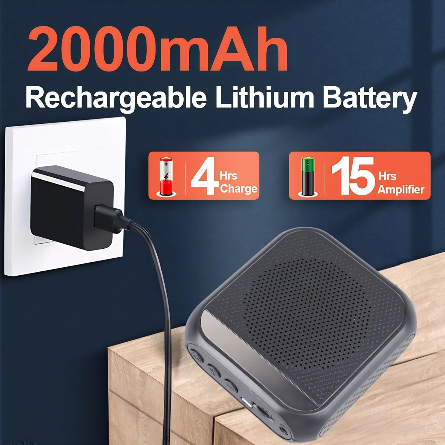 Bluetooth Voice Amplifier for Teachers with Headset Microphone Voice Amplifier for Teachers for Teachers with Headset Microphone & Referee Gear image number 2