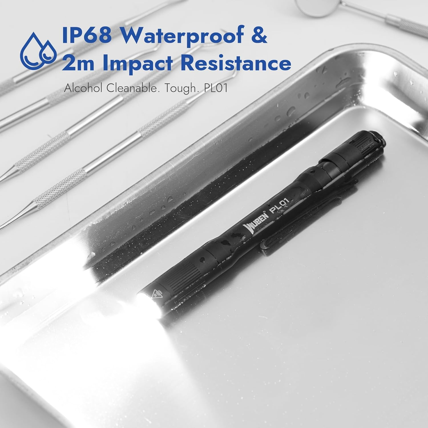 WUBEN PL01 Pen Torch Light, 650 Lumens Pocket EDC Flashlight Rechargeable, Bright LED Pen Flashlight, IP68 Handheld Flash Lights, Compatible 2 AAA Battery for Home, Outdoor, Emergencies, Inspection image number 6