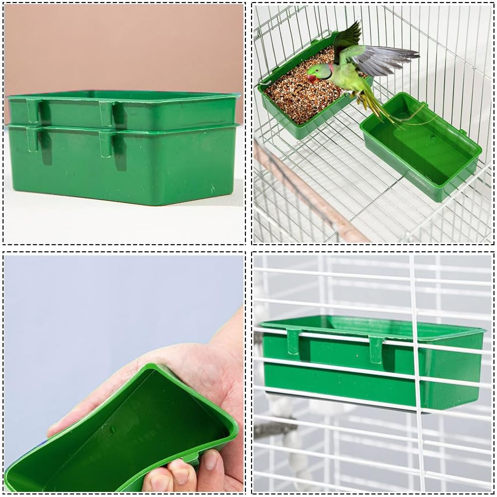 Esforzarse 3 Pack Bird Bath Cage, Parrot Bathtub, Cage Bird Bathtub, Bird Bath for Cage, Parrot Shower Bird Cage Accessories, Multi-Purpose Parakeet Shower Box for Small and Medium Size image number 1