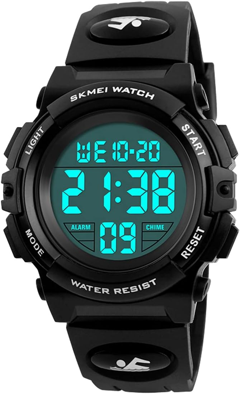 Kids Digital Watch, Sports Outdoor 50M Waterproof Kid Watches for Boys with Alarm Stopwatch Electronic Analog Quartz Wrist Watches for Boy Girls Children Ages 11-15