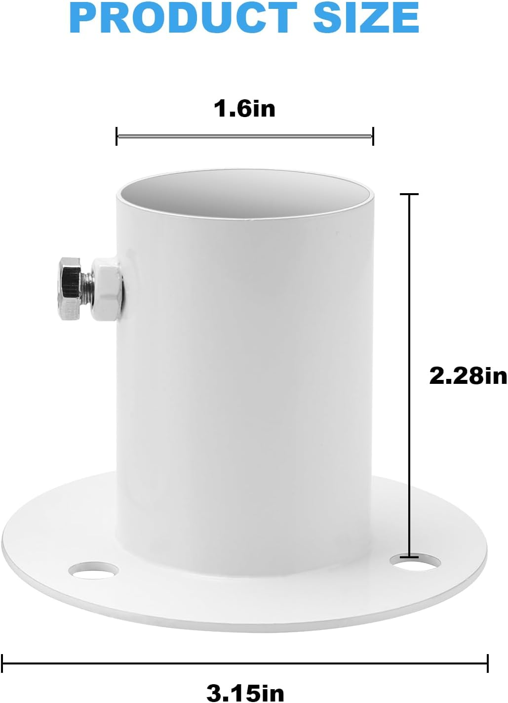 Pool Handrail Deck Flange, Stainless Steel White Deck Flange Rod End Bracket Cast for above Ground Pool Ladder Anchor Mounting Flange 1.5" (2 Pack) image number 1