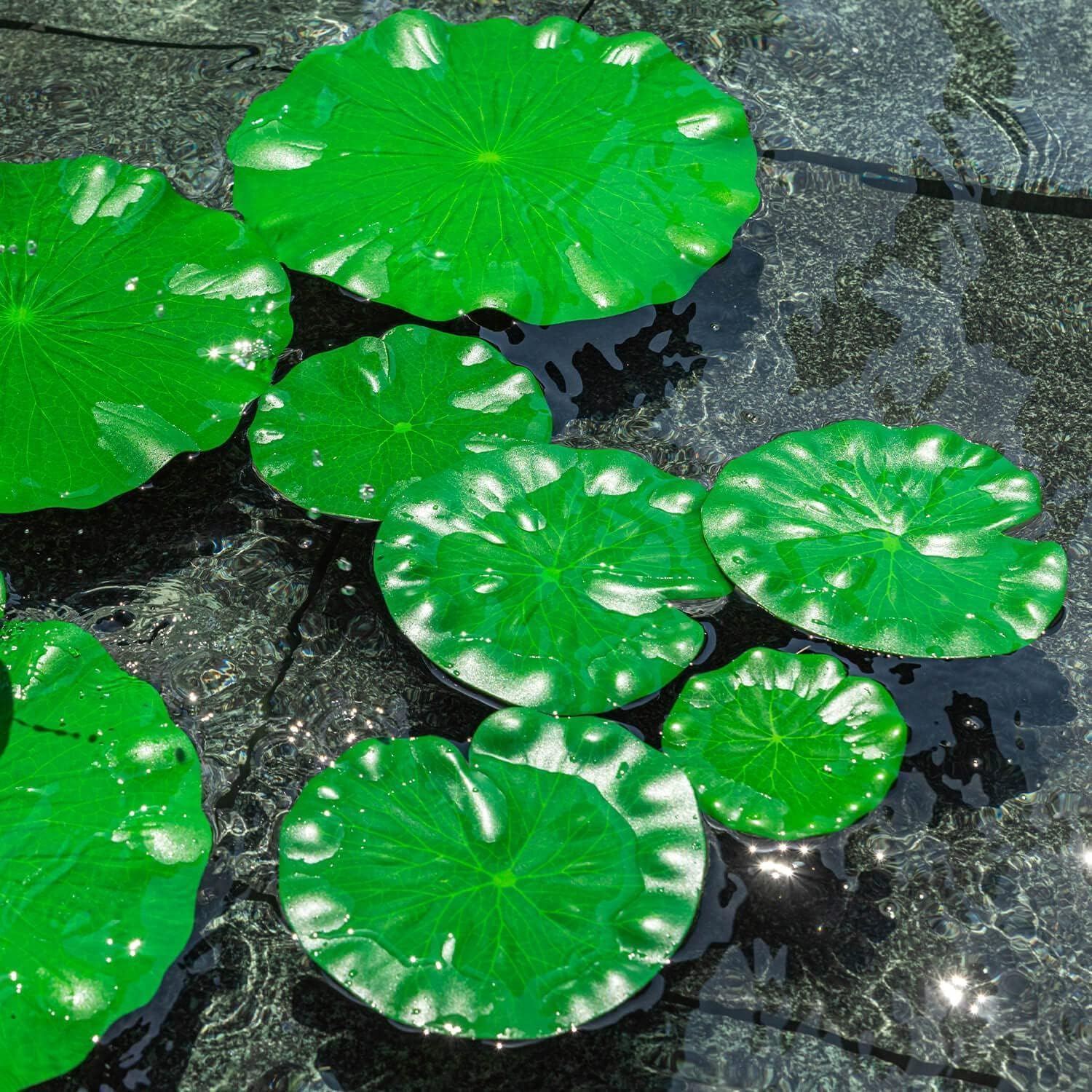Floating Lily Pads for Ponds, 6Pcs Realistic Lily Pads Leaves Artificial Floating Foam Lotus Leaves Plastic Foam Water Lily Pads Foliage Pond Decor for Pond Pool Koi Fish Patio Aquarium image number 5