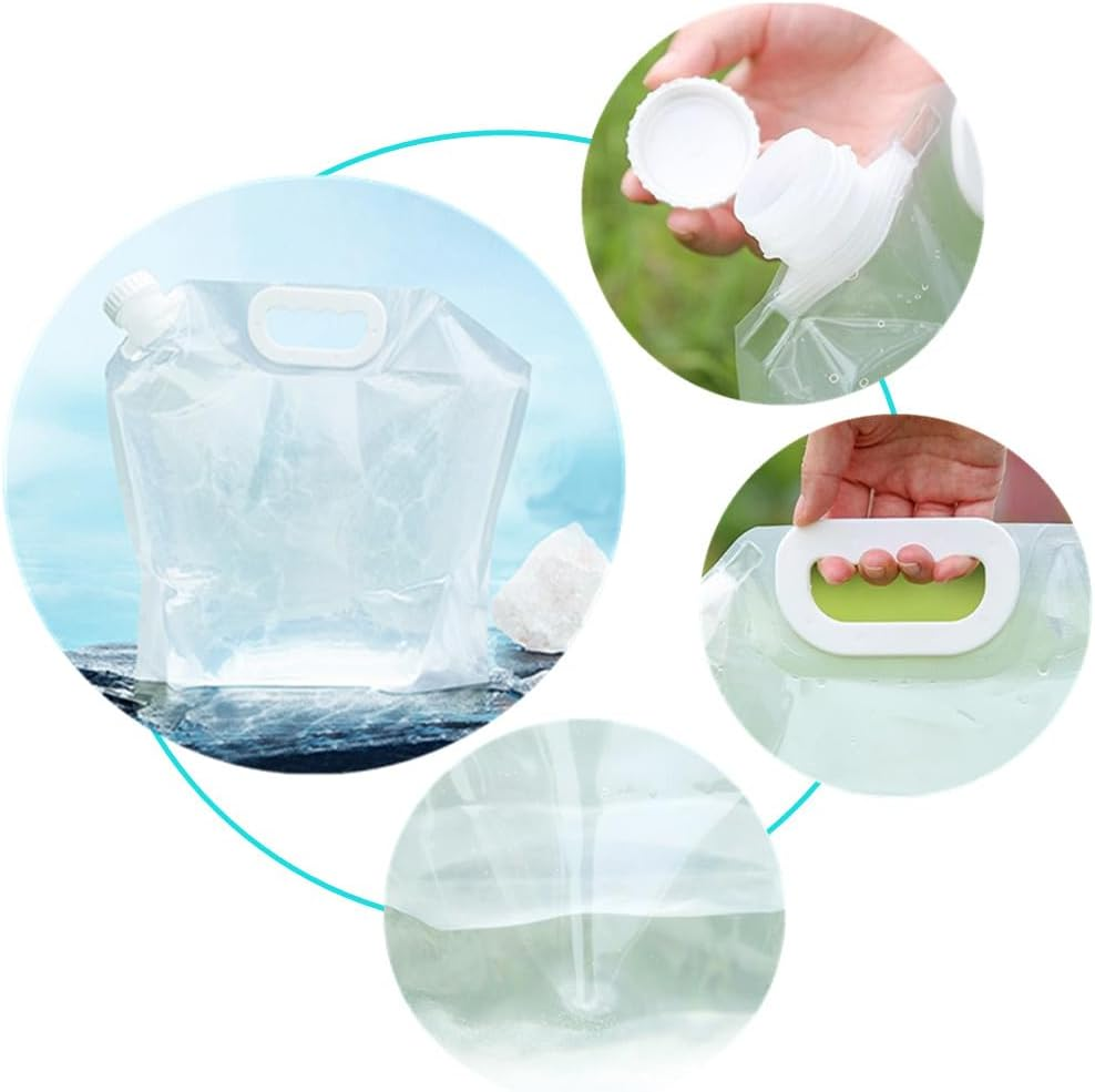Collapsible Water Tank Container,Collapsible Emergency Water Jug Container Bag,10 Pcs 5L PE Water Carrier Portable Water Tank,Outdoor Folding Water Bag for Sport Camping Riding Mountaineer Backoacking image number 1