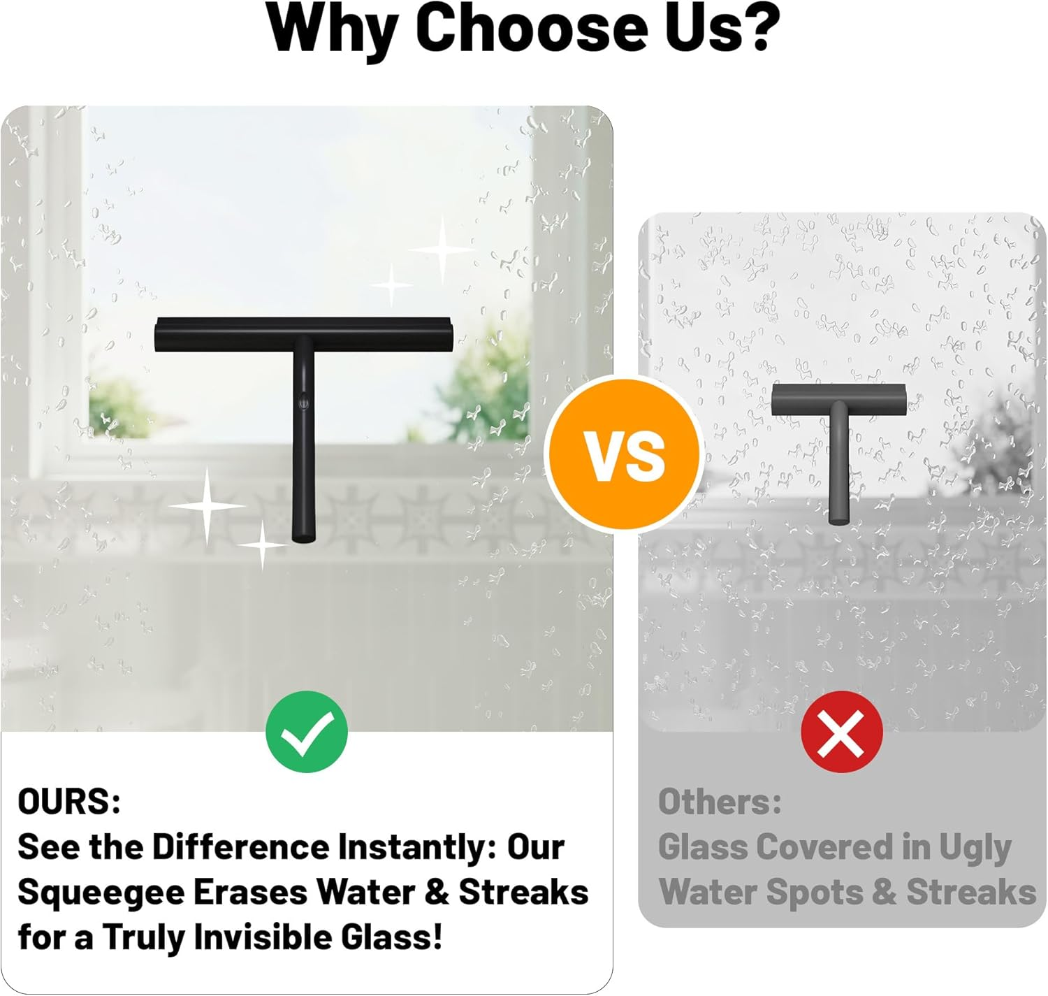 3 PCS Silicone Shower Squeegee with Hanger Window Squeege Glass Cleaner.Widow Wiper for Bathroom Kitchen Car Door Cleaning Tool Accessories(White Gray Black) image number 6