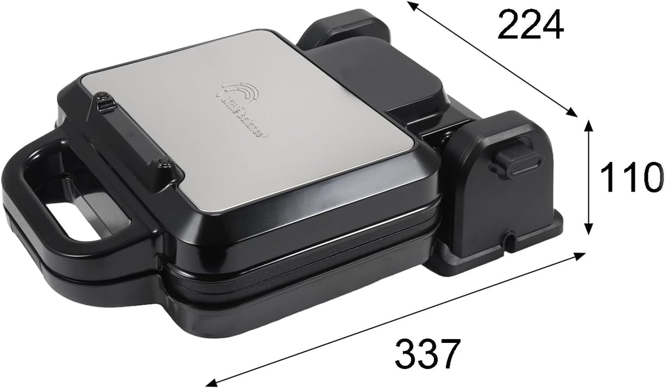 LITTLE BALANCE 8805 Flip Waffles, Electric Waffle Iron, Rotating Waffle Iron, Rotating Base, Real Belgian Waffles, PFAS Free, Non-Stick Coating, Pilot Light, 1200 W, Black